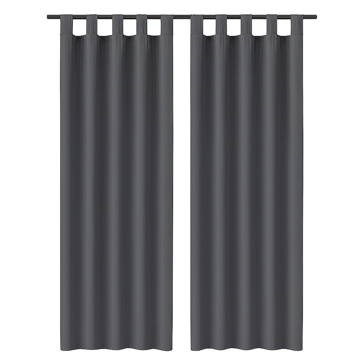 SCHLAUFENSCHAL blickdicht 140x245 cm Anthrazit 2er-Pack - Anthrazit, Textil (140/245cm)