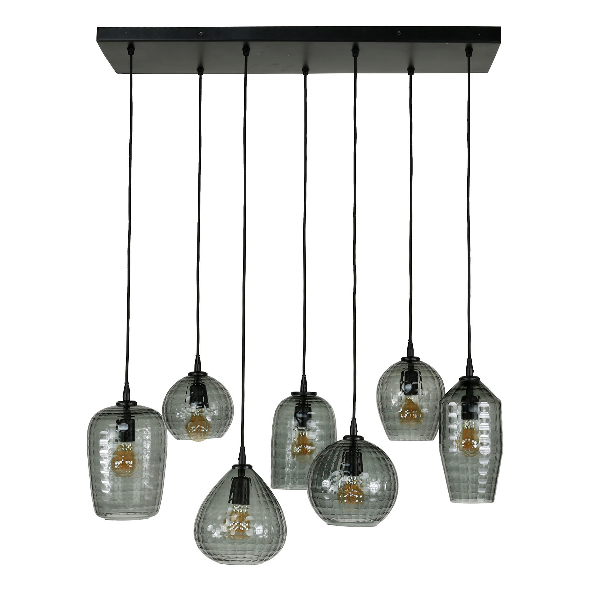 HÄNGELEUCHTE Hexa Grau 30/90/ 150 cm - Grau, Glas (30/90/150cm) - Hoyz Collection