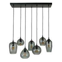 HÄNGELEUCHTE Hexa Grau 30/90/ 150 cm - Grau, Glas (30/90/150cm) - Hoyz Collection