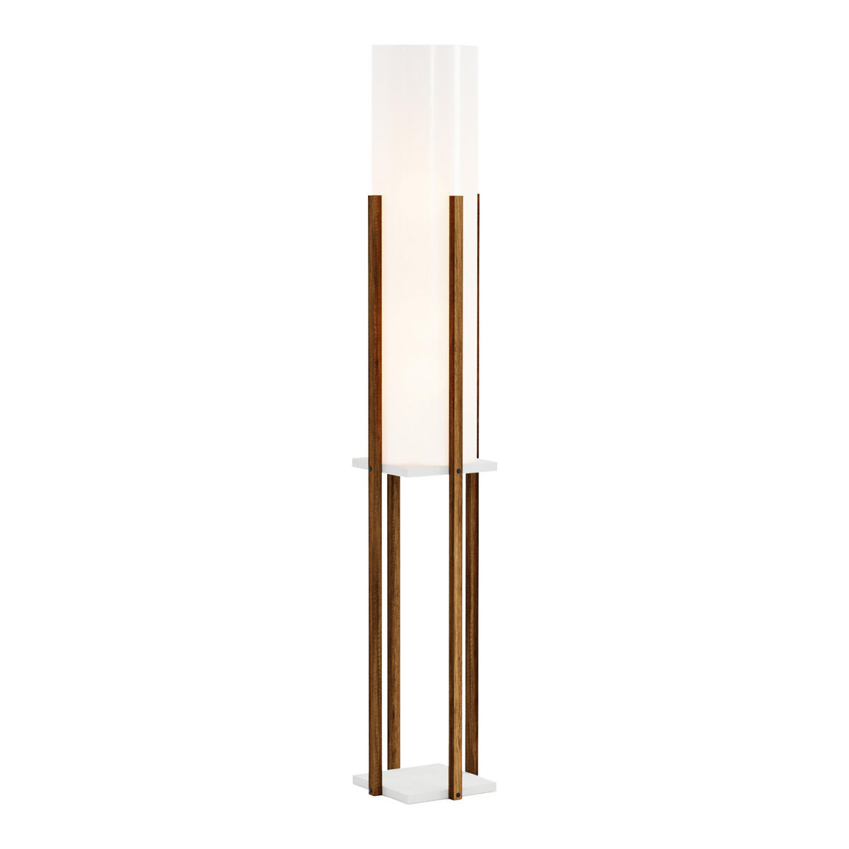 STEHLEUCHTE Gisborne - Walnussfarben, Holzwerkstoff (25/25/146cm) - lux.pro