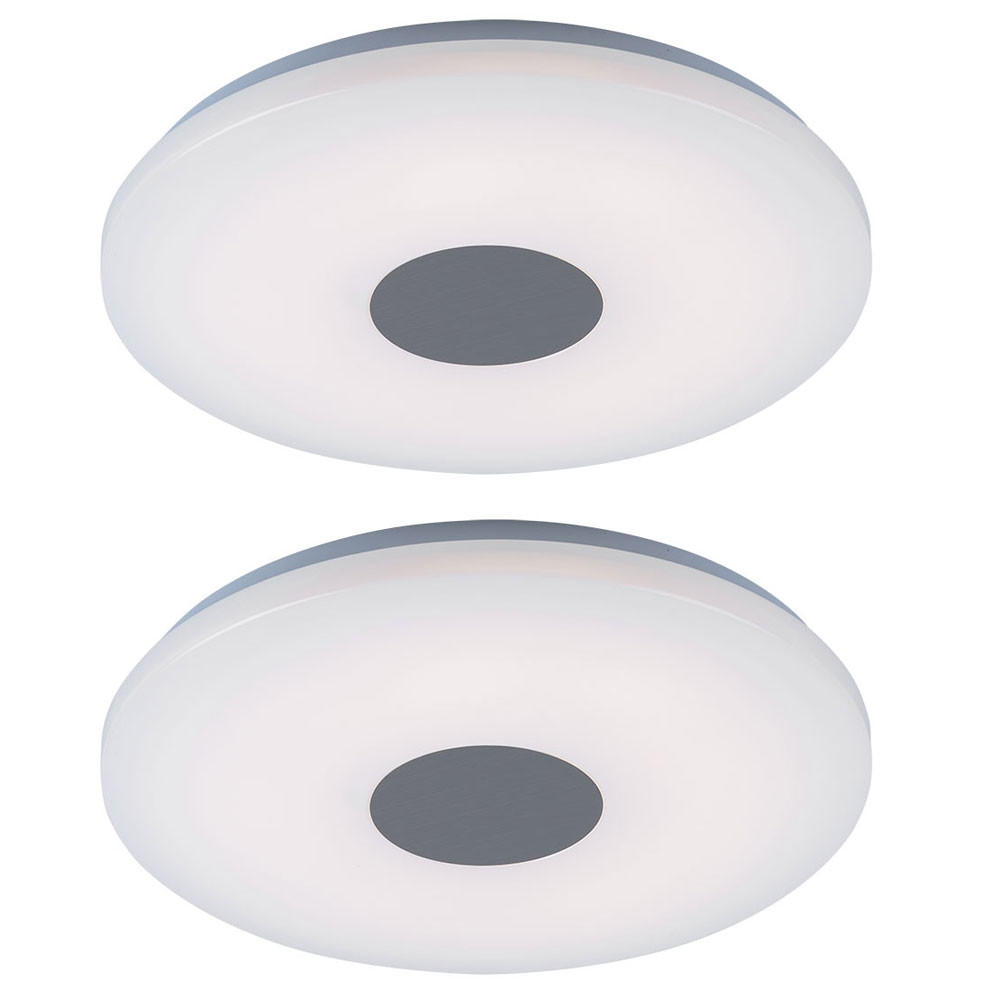 LED DECKENLEUCHTE Augustus Weiß Chrom - Weiß, Metall (37.5/37.5/5.2cm) - Globo Lighting