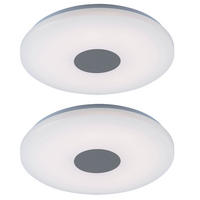 LED DECKENLEUCHTE Augustus Weiß Chrom - Weiß, Metall (37.5/37.5/5.2cm) - Globo Lighting