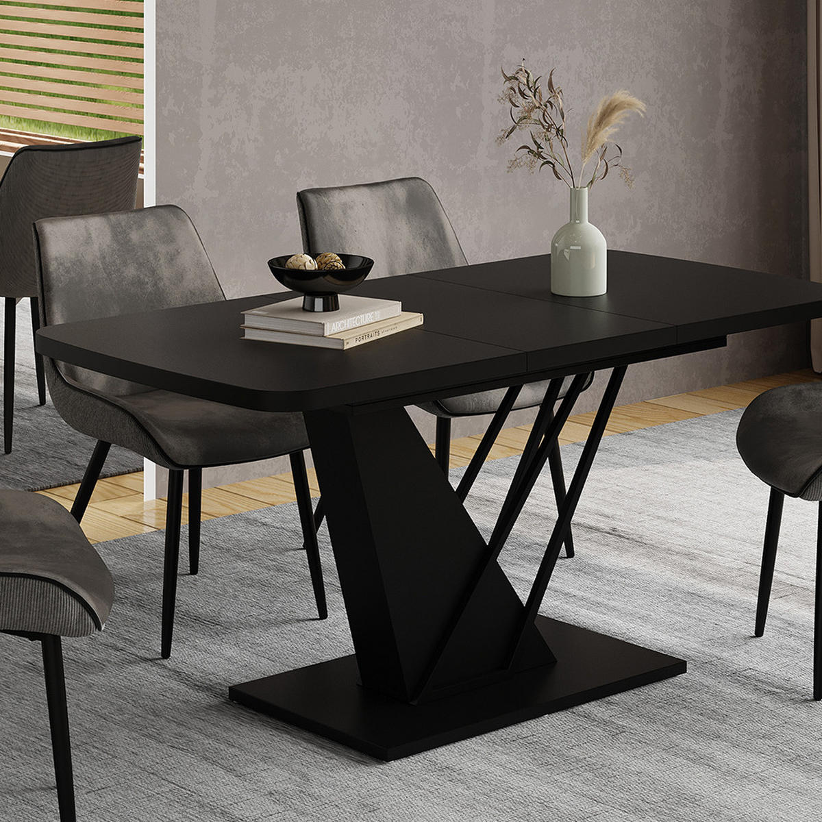 JÍDELNÍ STŮL Fenaro Černá - černá, kompozitní dřevo (80/120/77.4cm) - Vicco