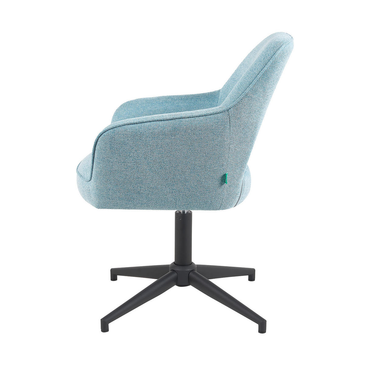 BÜROSTUHL Mika-Bryn - Schwarz/Hellblau, Textil/Metall (60/84/65cm) - DUBI Möbel