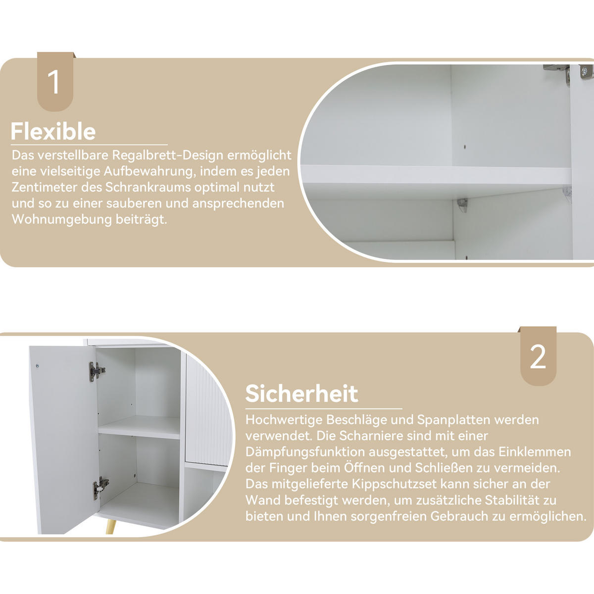 SCHUHSCHRANK mit 4 Türen Weiß 130x37x100cm - Weiß, Holzwerkstoff (37/100/130cm) - FLIEKS