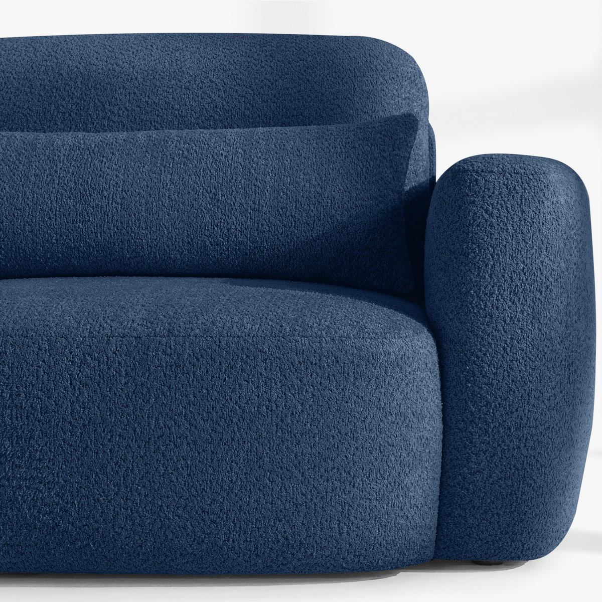 ECKSOFA links ELOSA - Dunkelblau, Holz/Textil (245/165cm) - KONSIMO®