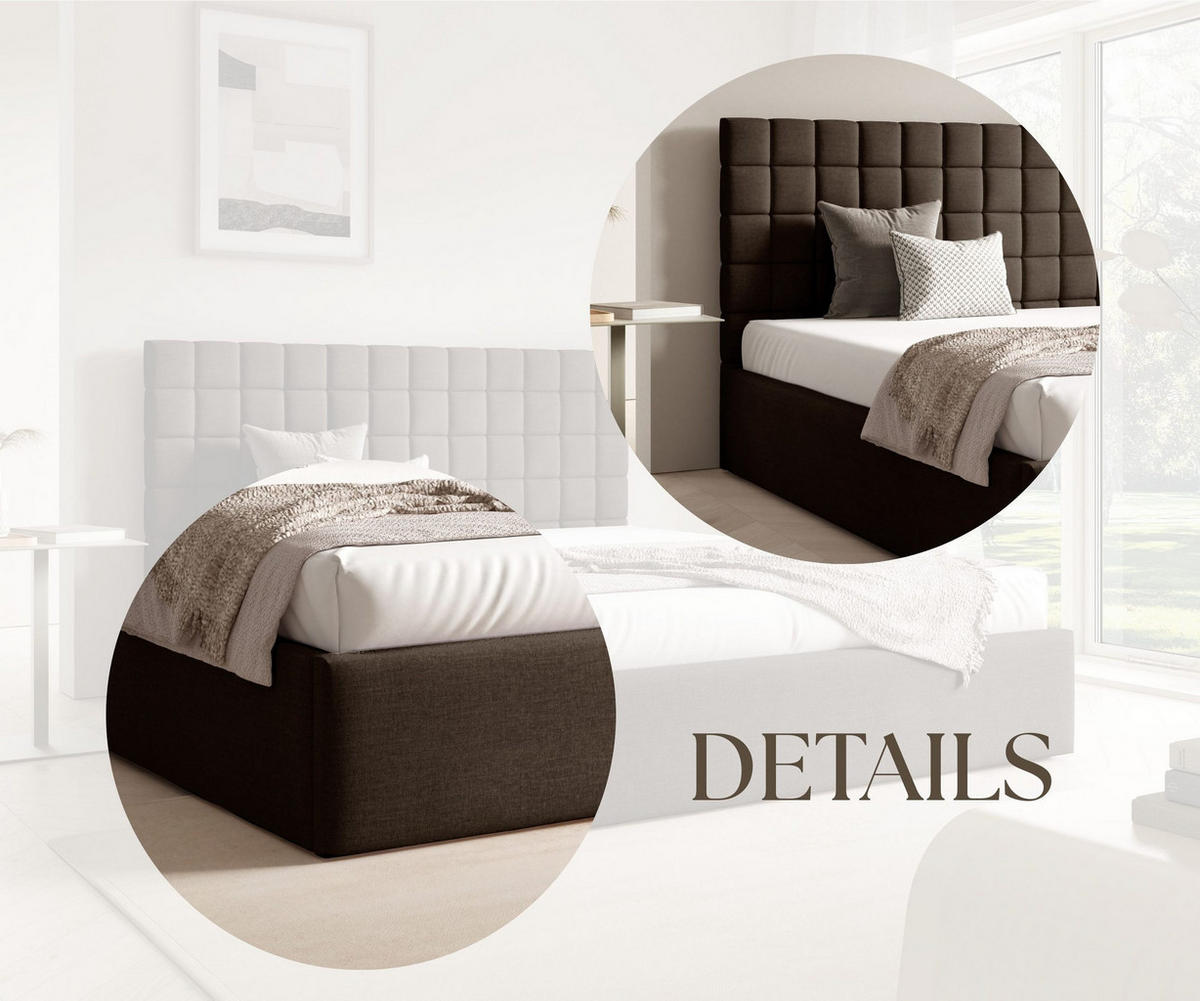 POLSTERBETT BEZA III - Braun - Braun, Holz/Textil (180/200cm) - AN-Moebel 4u