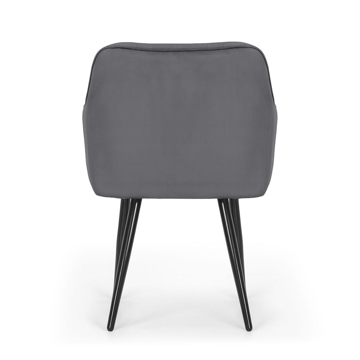 POLSTERSTUHL 4er Set, Metallbeine Graphit, Schwarz 54,5/82/58 - Schwarz, Textil (55/82/58cm) - RAUMHIRSCH FURNITURE