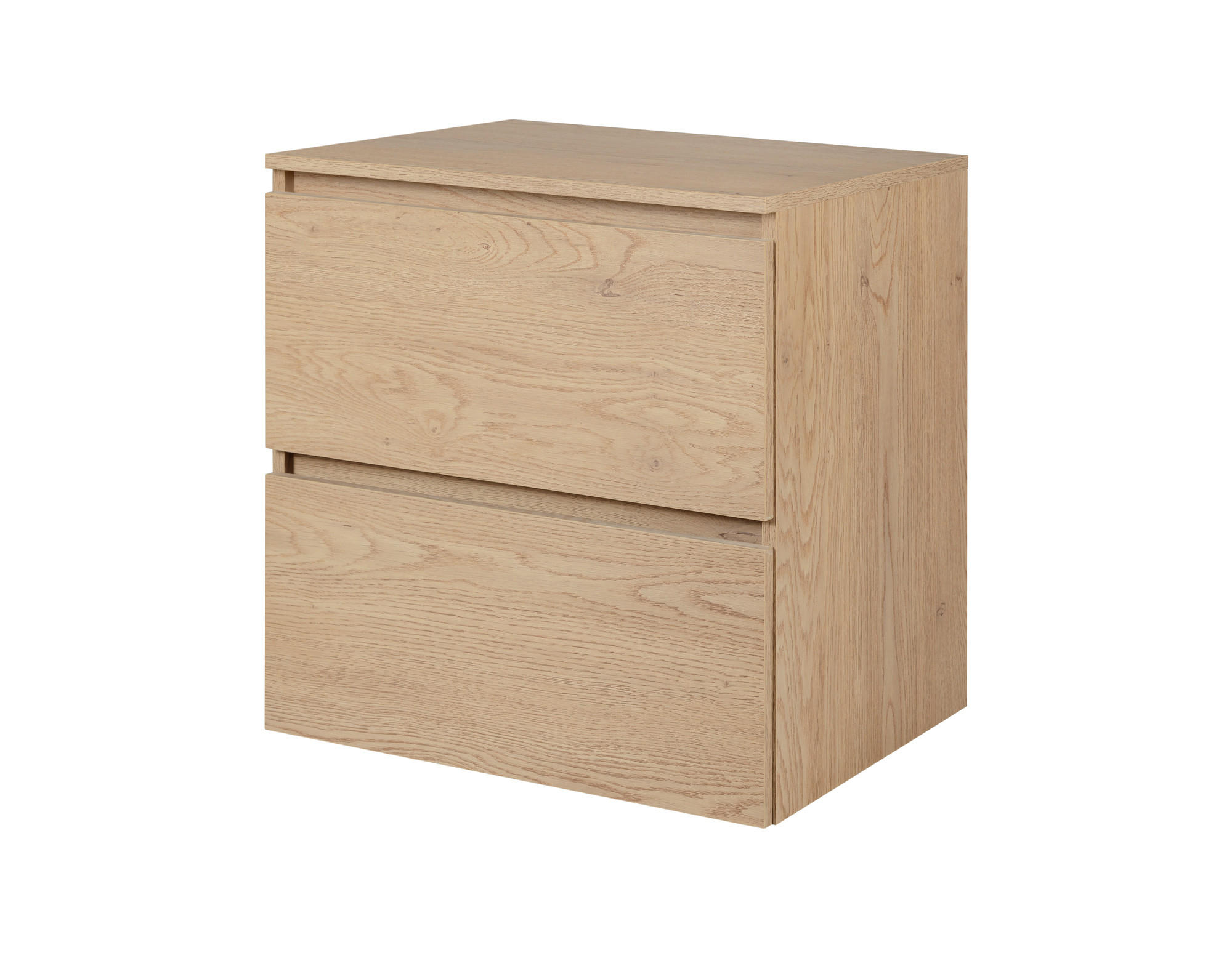 BADEZIMMERSCHRANK 60 cm + TOP, Farbe: helle Eiche, 60 x 46 x 60,7 cm, mit Arbeitsplatte - Eichefarben, Holzwerkstoff (60/60.7/46cm) - 3XE LIVING