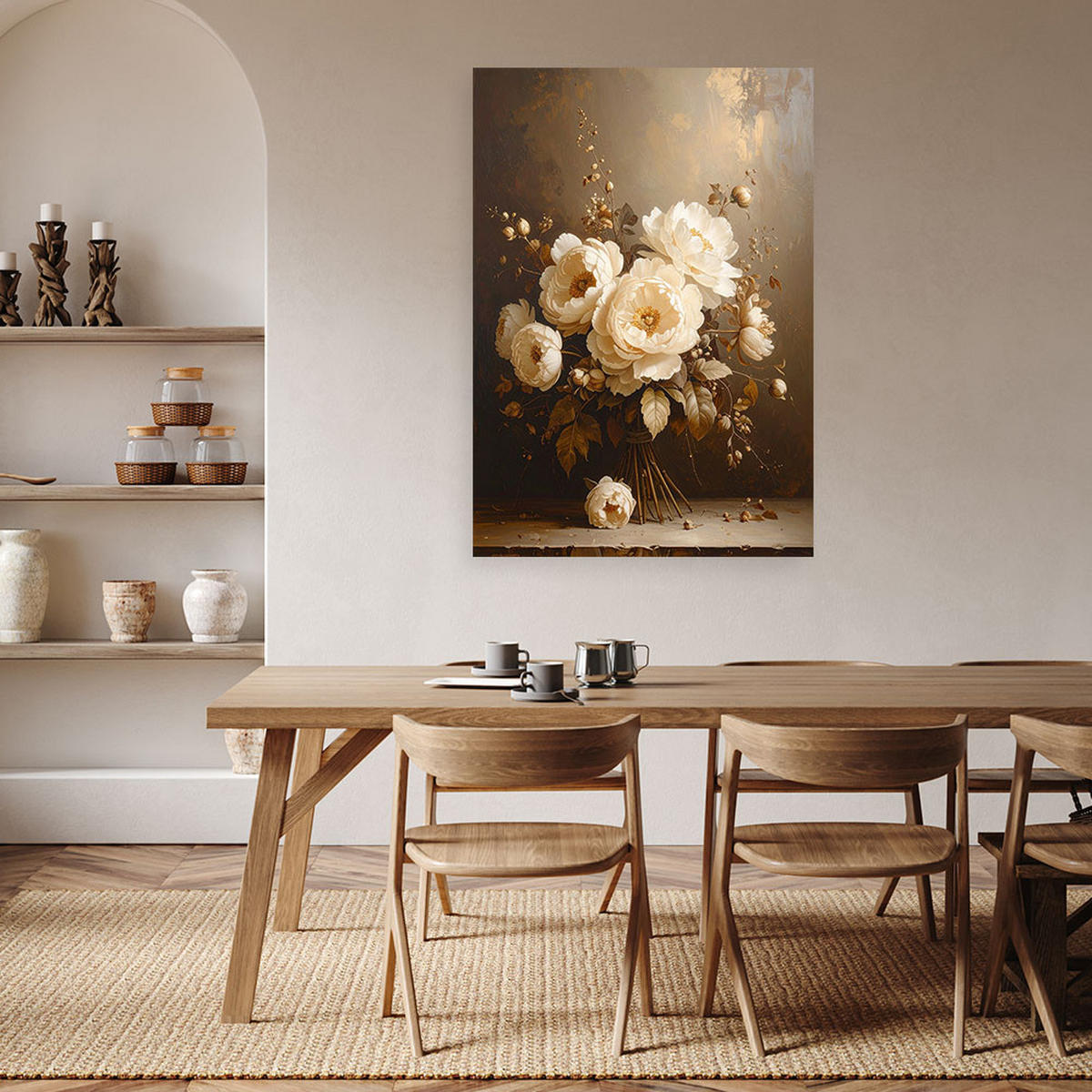 LEINWANDBILD Blumen 80x120cm - Braun, Textil (80/120cm) - Feeby