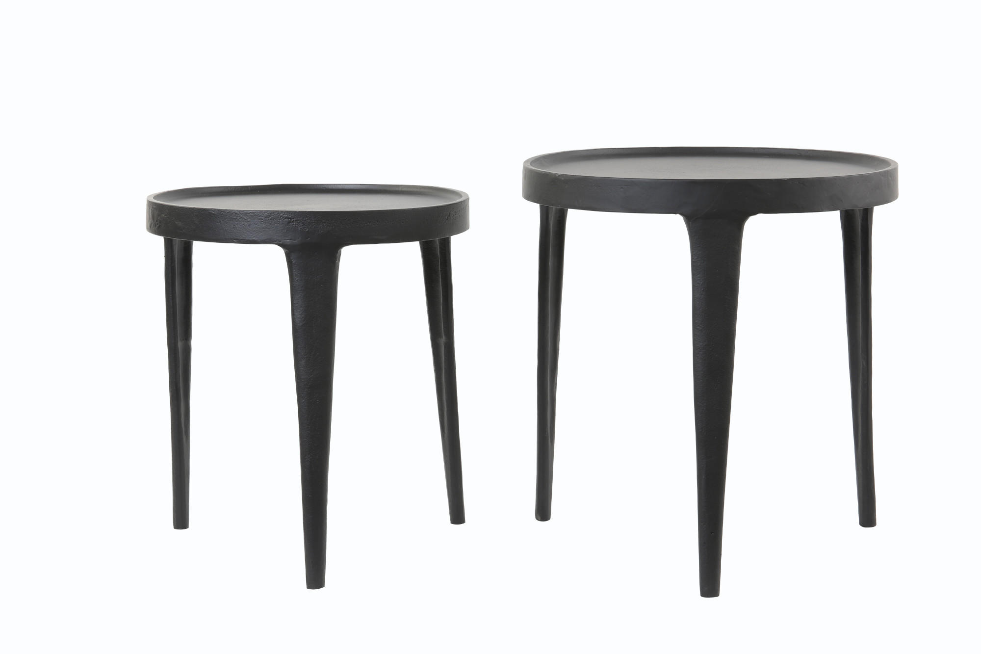 BEISTELLTISCH Tobias Schwarz Ø43/45,5 cm 2er-Set - Schwarz, Metall (43/43/45.5cm) - Light & Living