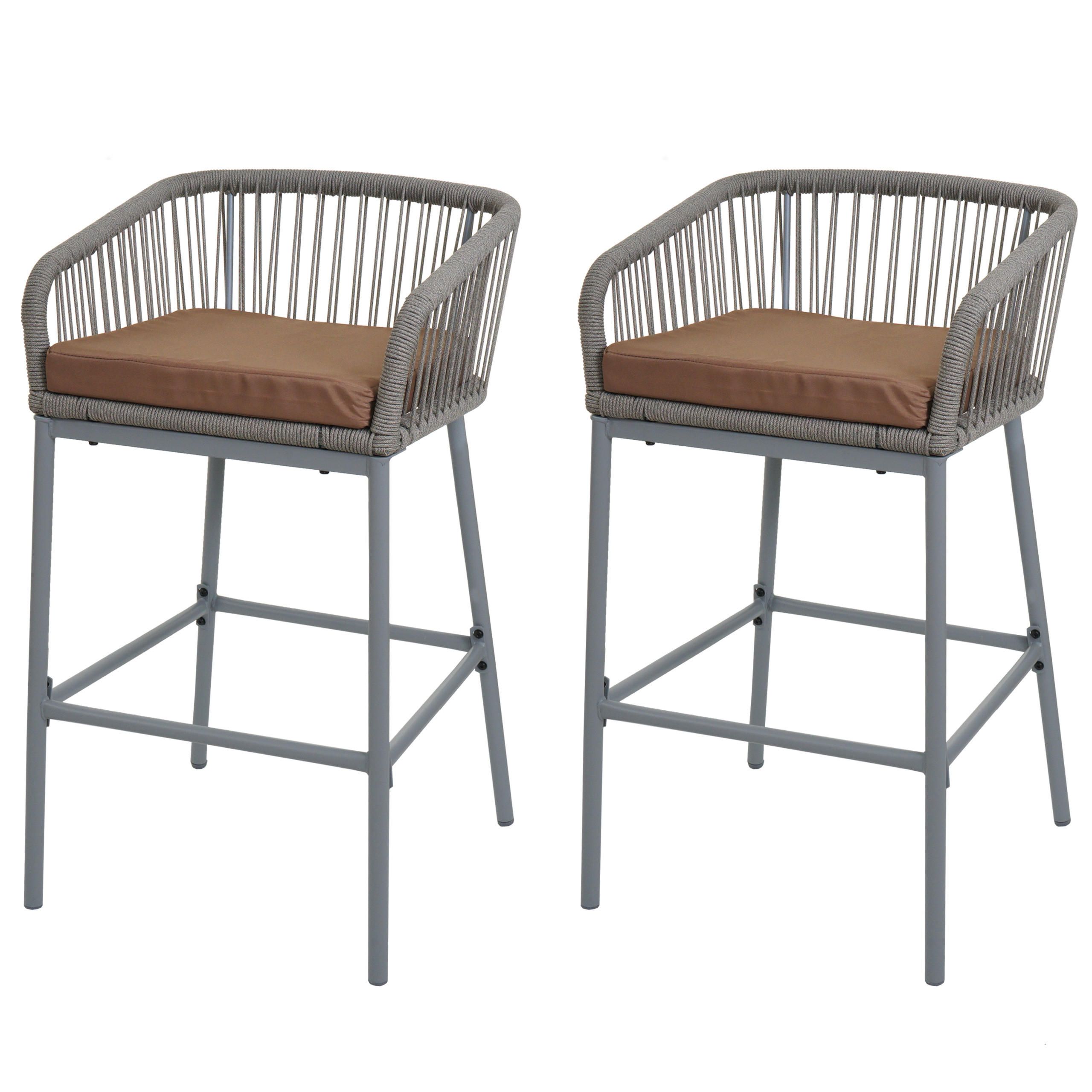 BARSKI STOL Svetlo siva, Taupe - svetlo siva/sivorjava, kovina (51/92/53cm) - MCW