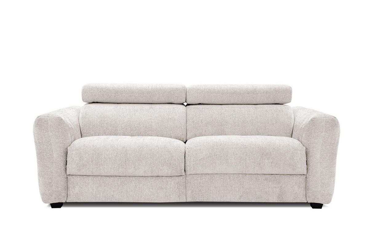 SOFA CALVERA 3-Sitzer mit 2 Relaxfunktionen, weiß - Weiß, Holzwerkstoff/Textil (204/79/106cm) - Courtois Laville