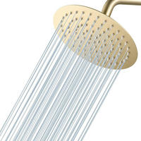 REGENDUSCHE 20 cm Gold Wassersparend Edelstahl 304 - Goldfarben, Metall (20.3/12.7/20.3cm)
