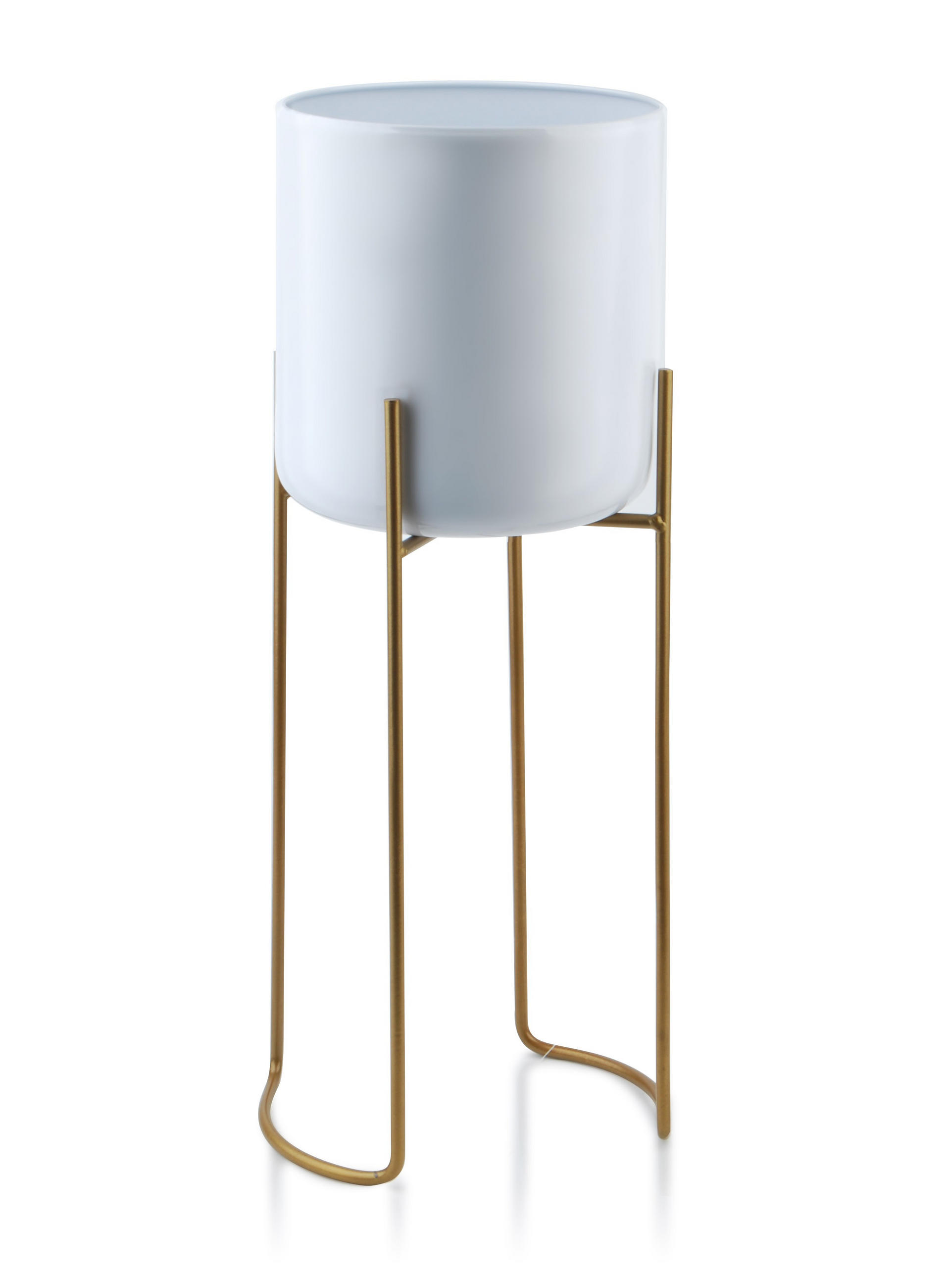 BLUMENTOPF Swen Weiß 20/20/54 cm Metall - Weiß, Metall (20/54cm) - Mondex