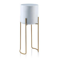 BLUMENTOPF Swen Weiß 20/20/54 cm Metall - Weiß, Metall (20/54cm) - Mondex