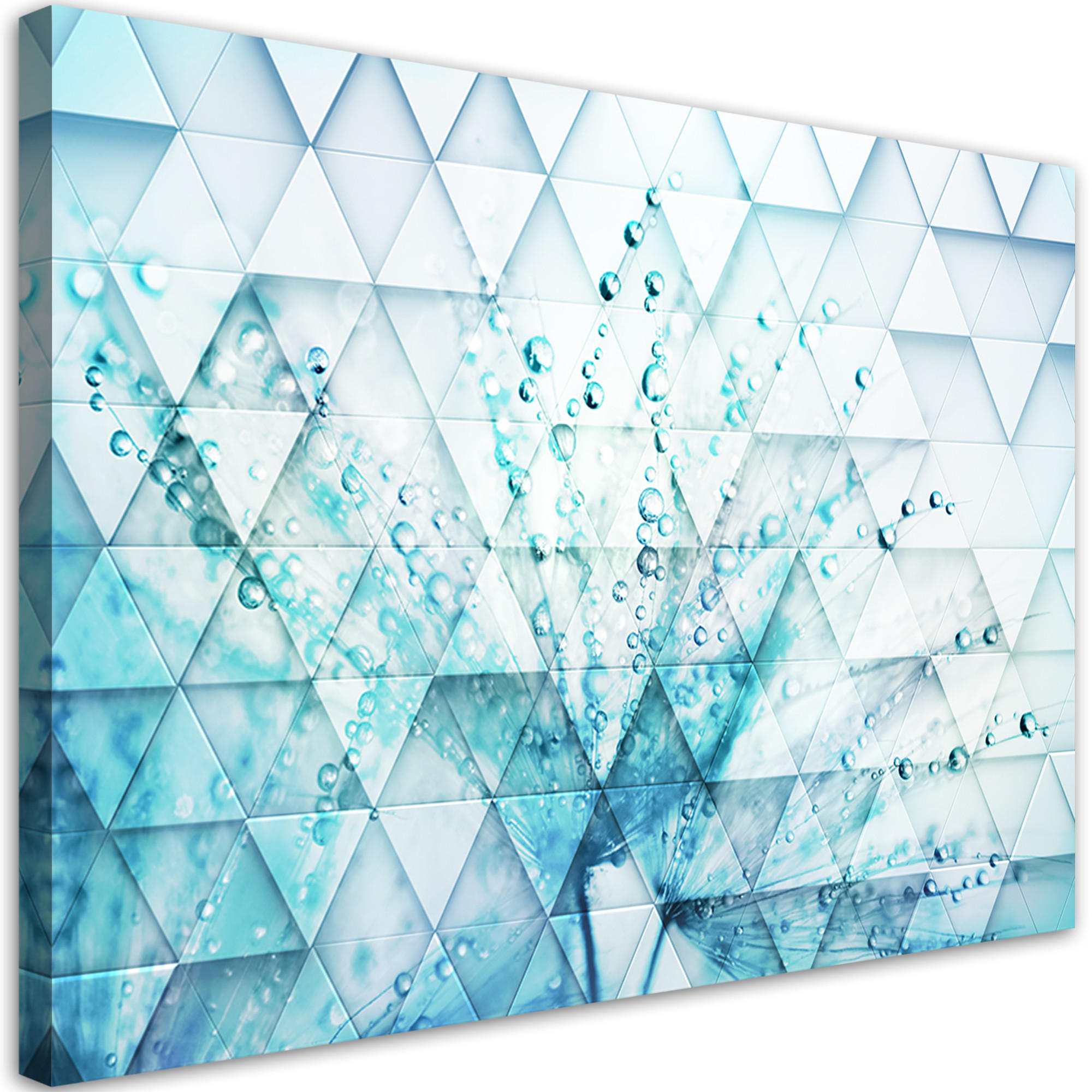 WANDBILD türkis pusteblume tropfen - Blau, Textil (60/40cm) - Feeby