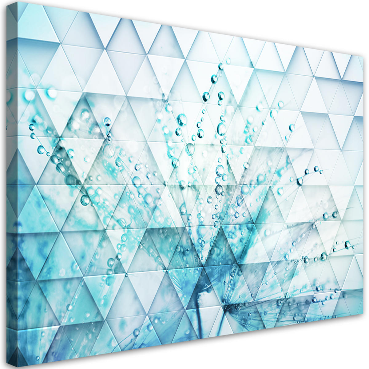 WANDBILD türkis pusteblume tropfen - Blau, Textil (60/40cm) - Feeby