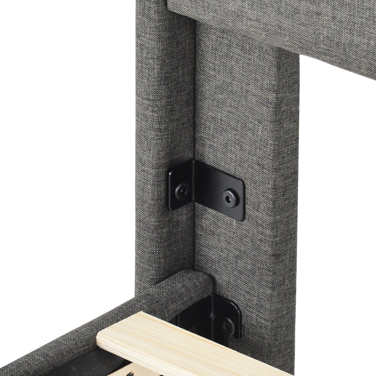 POLSTERBETT aus Leinen 90x200 cm in Dunkelgrau mit Lattenrost - Dunkelgrau, Textil (90/200cm) - Modfu