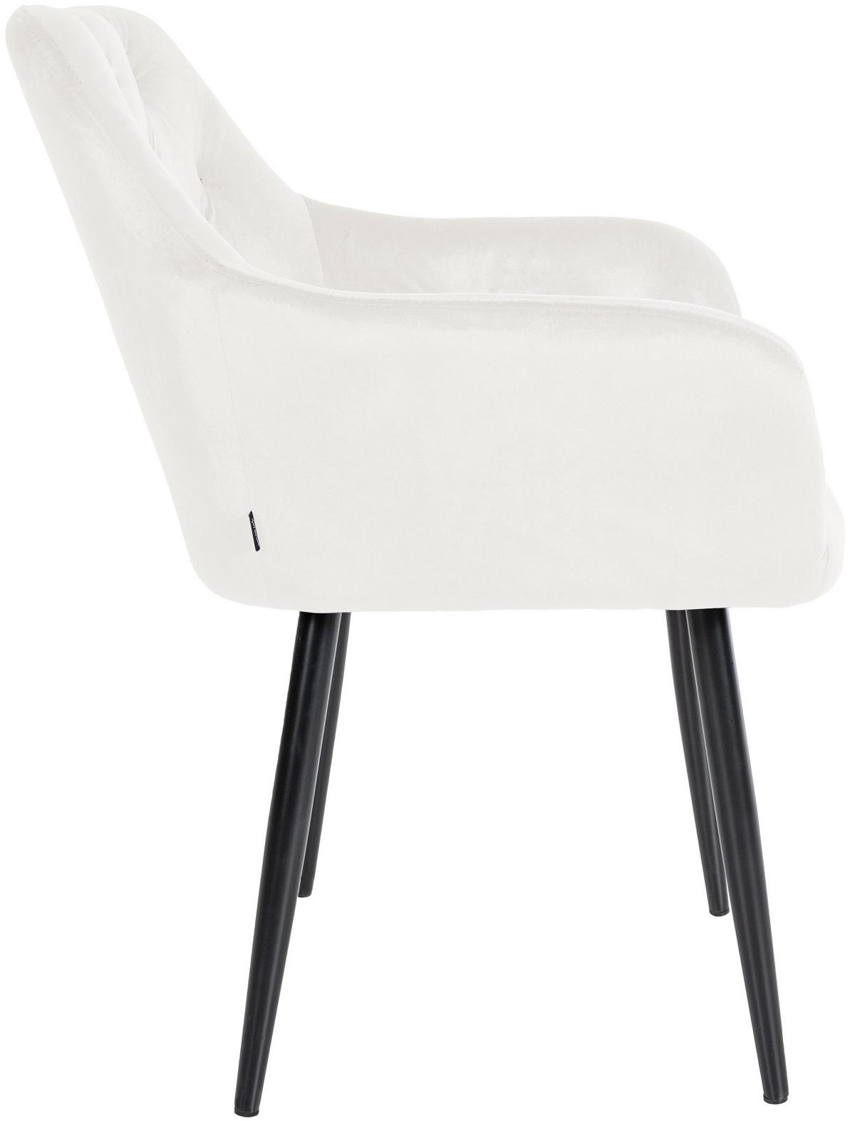 ARMLEHNENSTUHL Samt creme - Creme/Schwarz, Textil/Metall (59/82/62cm) - CLP