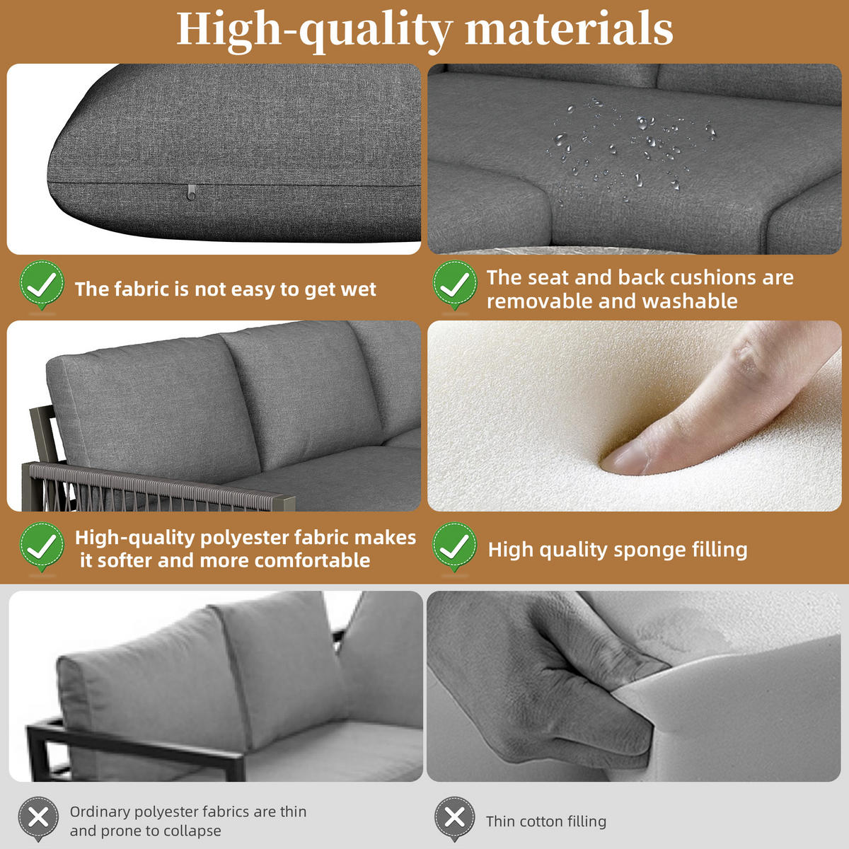 GARTEN-LOUNGESERIE 6-7 Personen Grau - Grau, Metall - ComfortXL