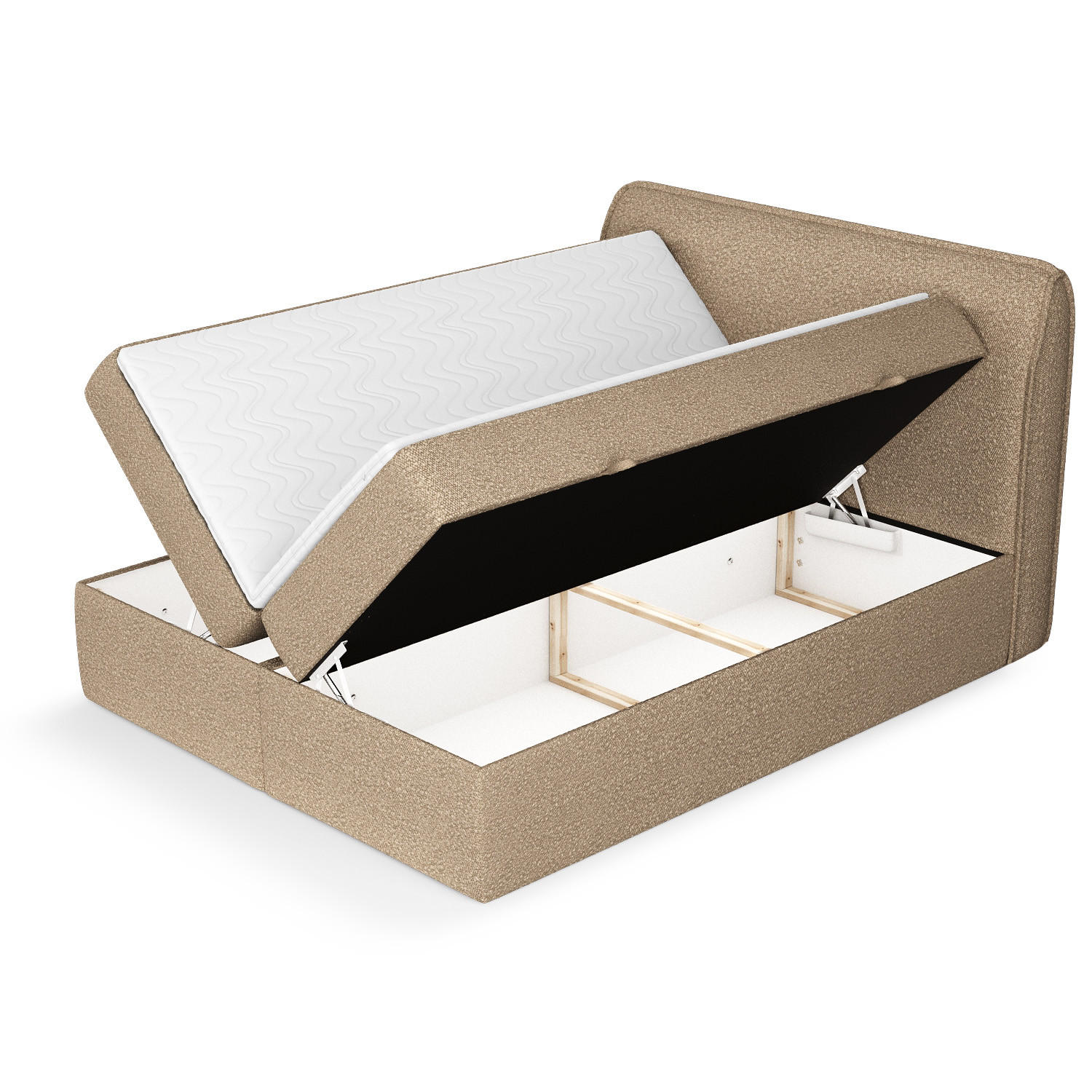 Thumbnail - Maison de Reve Boxbett, Beige, Textil, Buche, Kiefer, H3, Höhe ca. 20 cm, 200x200 cm, Oeko-Tex® Standard 100, Reach, FSC...