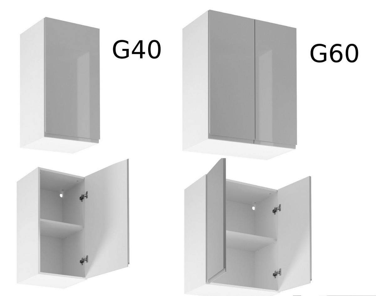 WINKELKÜCHE 420 cm x 200 cm - Aspen KA8-M420 - in Grau/Hochglanz - Grau, Holz/Holzwerkstoff (620/212/58cm)
