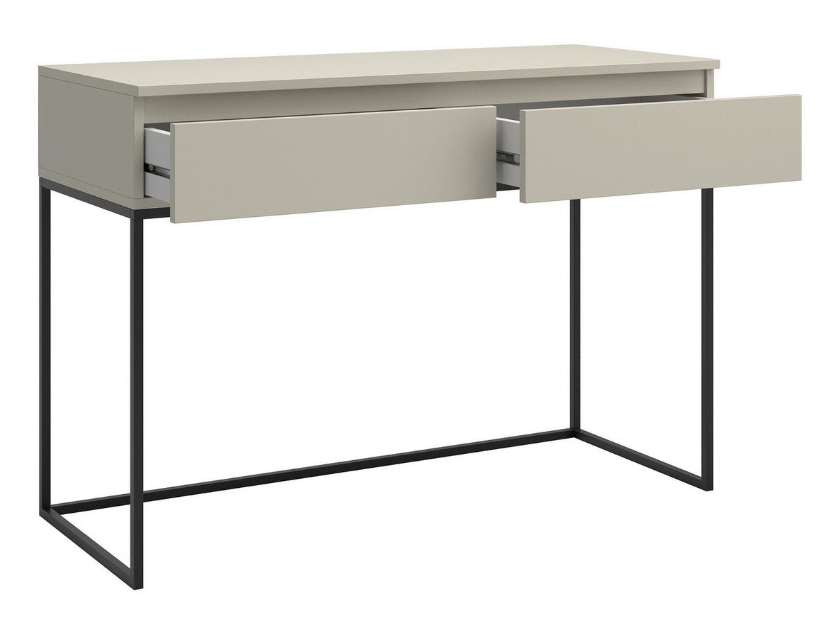 KONSOLENTISCH Bemmi Beige mit Metallbeinen - Beige/Schwarz, Holzwerkstoff/Metall (50/120/80cm) - Selsey