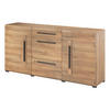SIDEBOARD TULLIA 180/86/39 cm mit 3 Schubladen und 2 Türen Eichefarben - Eichefarben, Holzwerkstoff (180/86/39cm) - MASSENO