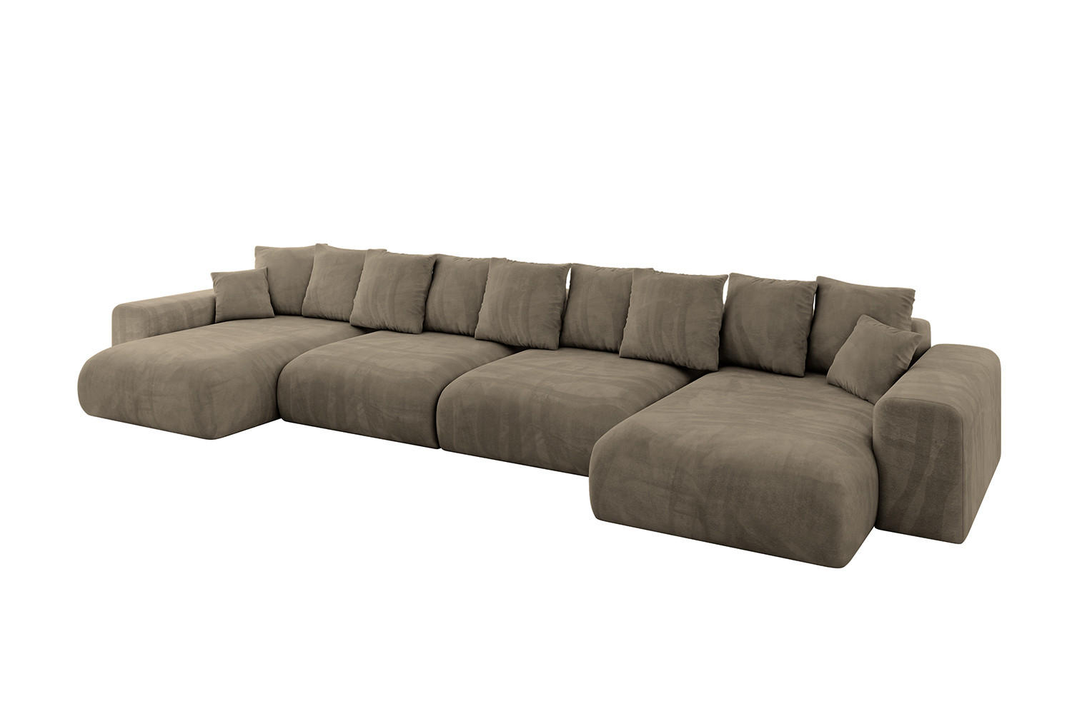 WOHNLANDSCHAFT mit Schlaffunktion ESKAR-U2-464x176x72cm Braun - Braun, Holzwerkstoff/Kunststoff (176/72/464cm) - ALTDECOR