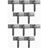 10ER Set Erdanker für Ultra Starke Alu Rasenkanten | Bodenanker Erdnägel - Edelstahlfarben, Metall (1/1/1cm) - Green-Split