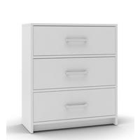 SIDEBOARD Weiß 3 Schubladen Silberne Griffe - Weiß, Holzwerkstoff (80/90/35cm) - Sepro Meble