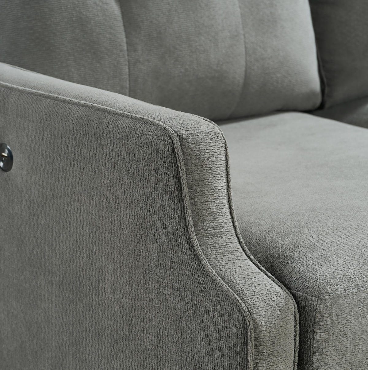SOFA 2-Sitzer mit USB-Anschluss Stoff Dark Gray - Dunkelgrau, Holzwerkstoff (135/85/72cm) - Meubliv