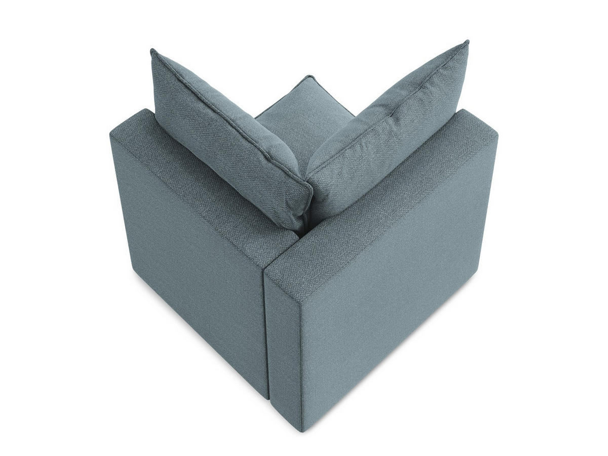 SOFAELEMENT Bouclé Stoff Blau - Pastellblau/Schwarz, Holzwerkstoff/Kunststoff (90/77/90cm) - Makamii