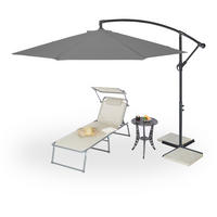 AMPELSCHIRM - Anthrazit, Kunststoff/Textil (300/350cm) - Relaxdays
