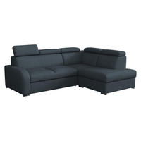 ECKSOFA Oslo 2rRLXp, Seite: Rechts 2R+R+LXP - Silberfarben/Dunkelblau, Holz/Textil (250/200cm) - MIRJAN24