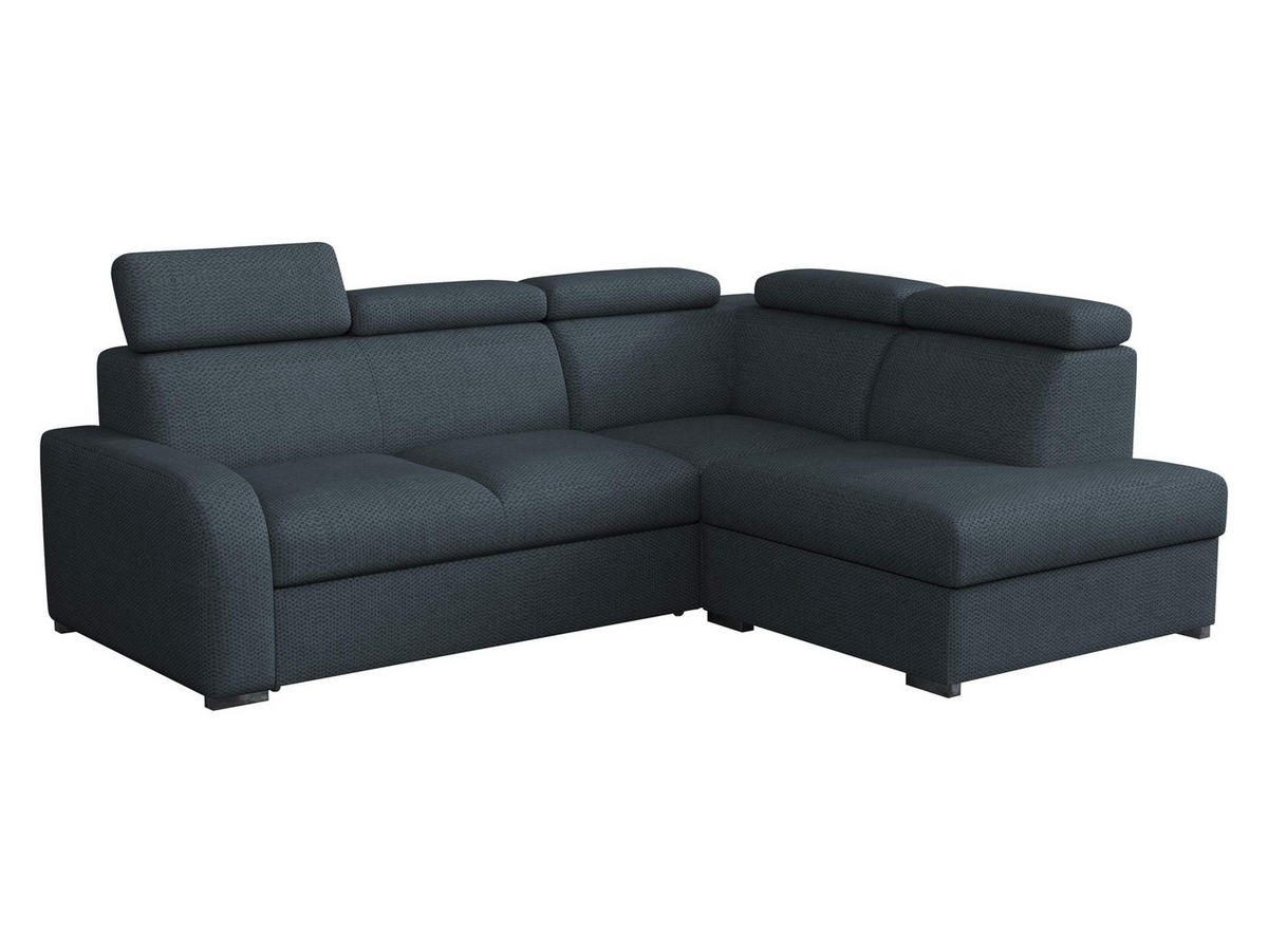 ECKSOFA Oslo 2rRLXp, Seite: Rechts 2R+R+LXP - Silberfarben/Dunkelblau, Holz/Textil (250/200cm) - MIRJAN24