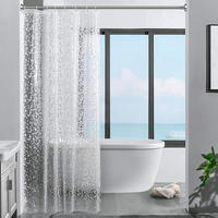 DUSCHVORHANG 3D Steinmuster 120 x 200 cm - Transparent, Kunststoff (120/200cm)