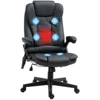 BÜROSTUHL mit Massagefunktion höhenverstellbar Kunstleder Black - Schwarz, Metall (70/121/70cm) - Meubliv