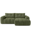 ECKSOFA RECHTS RAVIA, Bouclé, Olivgrün - Olivgrün, Holz/Textil (256/104cm) - KONSIMO®