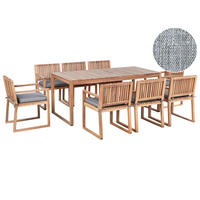 GARTENMÖBEL Set 8-Sitzer Grau meliert Sassari Premium - Hellbraun/Grau, Holz - Beliani