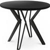 ESSTISCH Revena runder ausziehbarer, Schwarz 120-200/120/76 cm - Schwarz, Holzwerkstoff/Metall (120/120/76cm) - WFL GROUP
