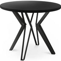 ESSTISCH Revena runder ausziehbarer, Schwarz 120-200/120/76 cm - Schwarz, Holzwerkstoff/Metall (120/120/76cm) - WFL GROUP