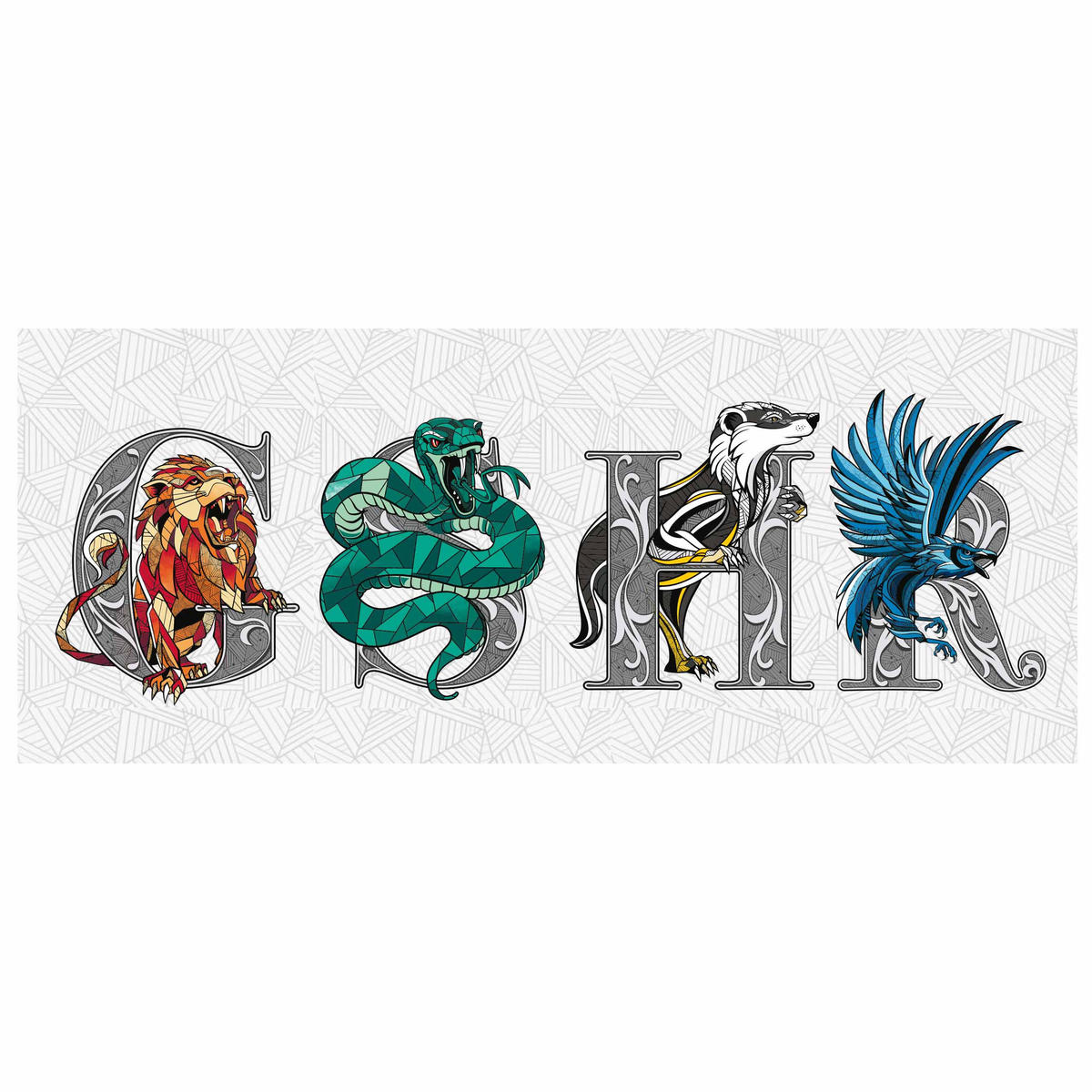 KAFFEEBECHER Harry Potter 4 Häuser Weiß 320 ml - Weiß, Keramik (0.32L) - United Labels