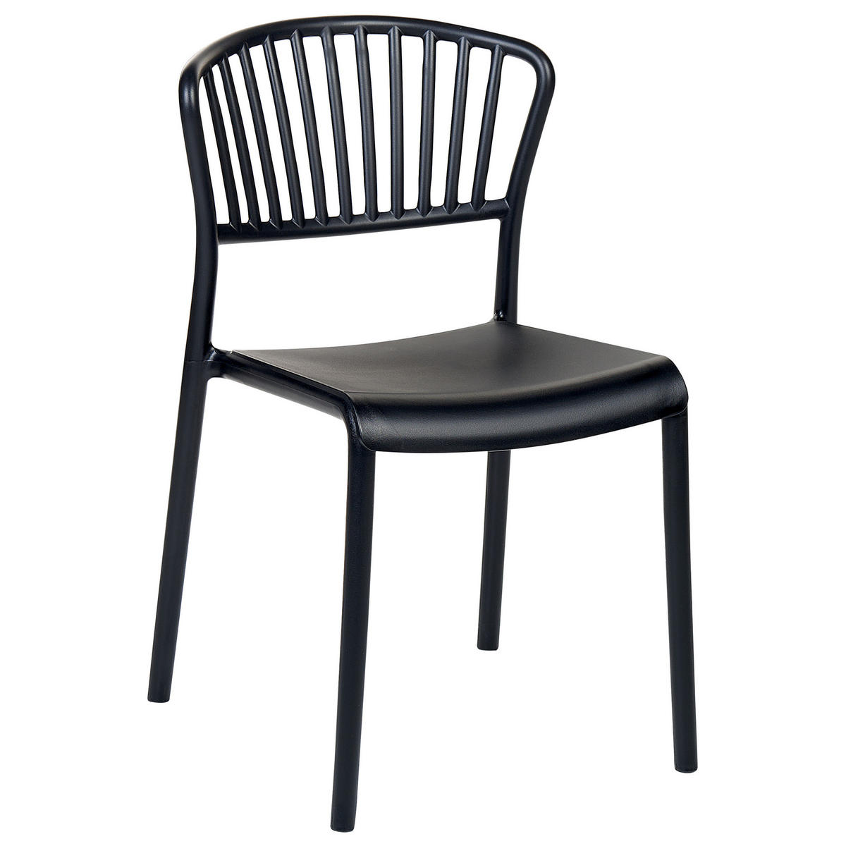 GARTENSTÜHLE 4er-Set Kunststoff schwarz Gela - Schwarz, Kunststoff (45/78/50cm) - Beliani