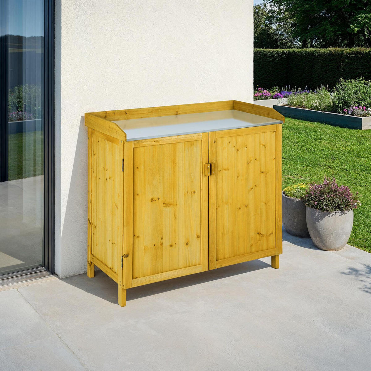 PFLANZTISCH Vita,98 x 48 x 95 cm,braun - Braun, Holz (98/48/95cm) - tectake