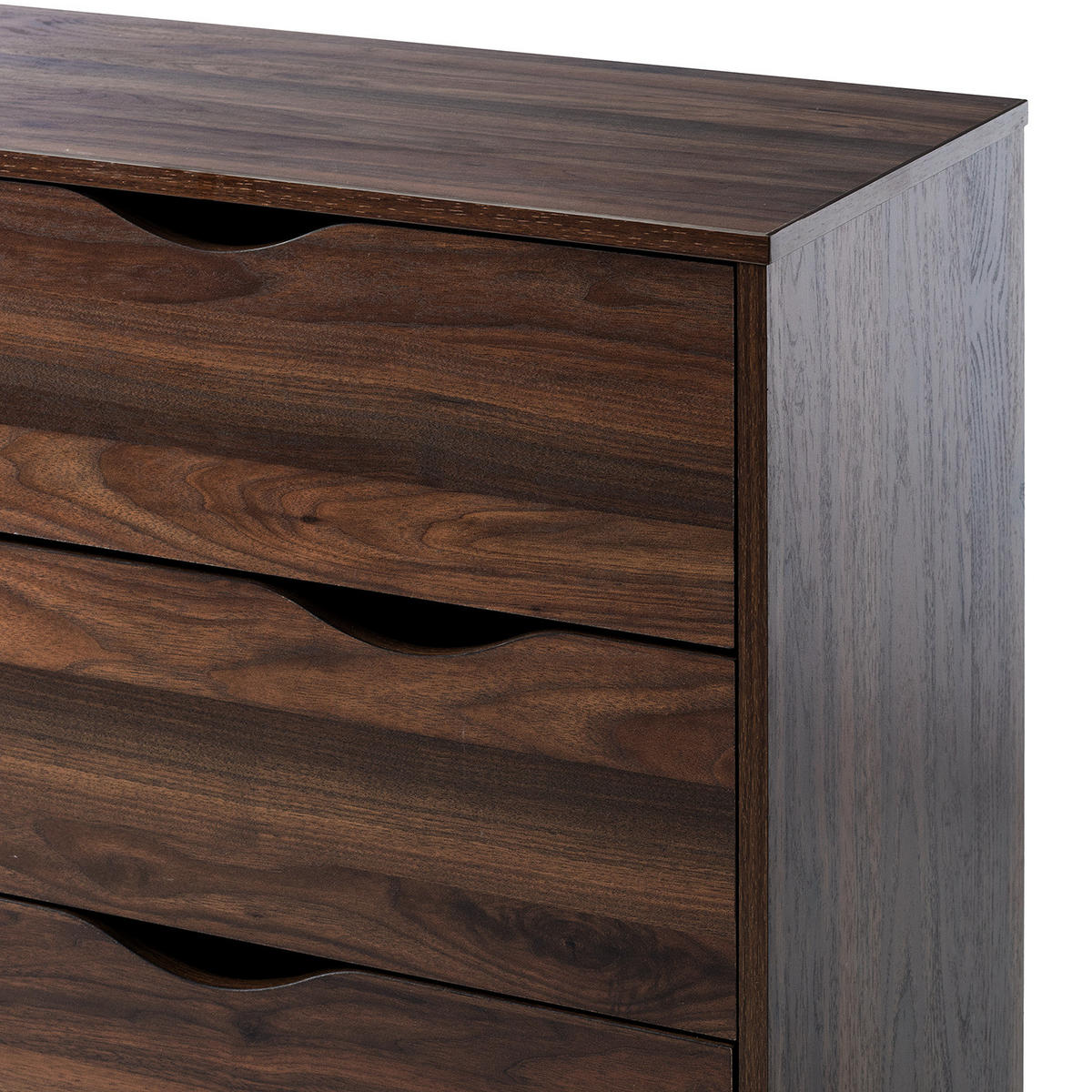 KOMMODE - 4 Schubladen, Walnuss Dekor - Walnussfarben, Holz/Holzwerkstoff (99/82/39cm) - home24