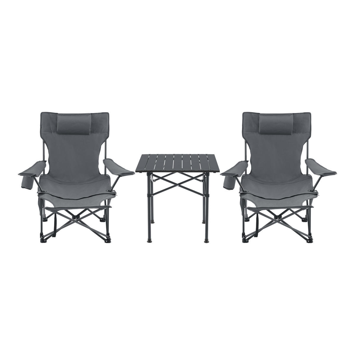 GARTENMÖBEL-SET 3 TLG. Bellante - Grau, Textil/Metall - casa.pro