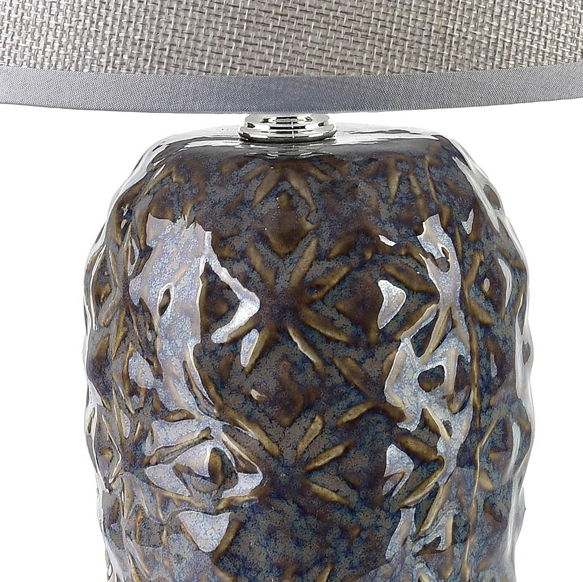 STOLNÍ LAMPA LETI RUSTIC, keramika, hnědá - hnědá, keramika (9/9/31cm) - Mondex