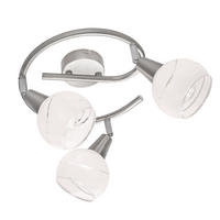 LED DECKENLEUCHTE Metall Chrom Silber - Silberfarben, Glas (25/25/21cm) - Globo Lighting